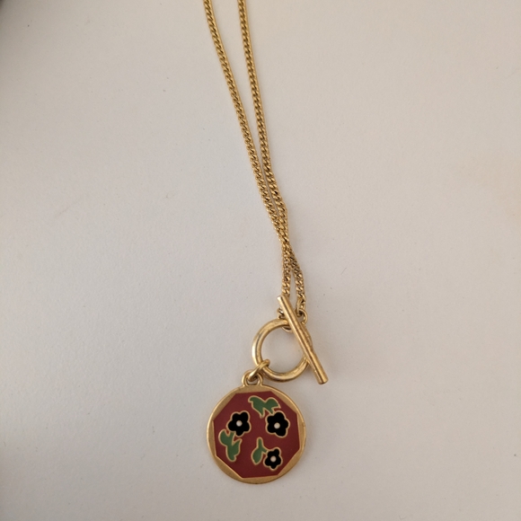 Madewell Gold Pendant Necklace with Floral Design - Picture 2 of 2